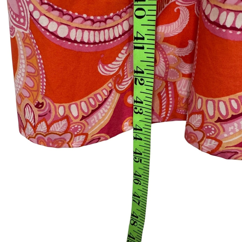 Talbots Sutton Shirt Dress, Sz 8, Pink & Orange Paisley Cotton Belted Pockets - Picture 8 of 13